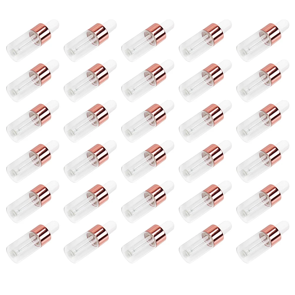 

50 Pcs Glass Bottles Essential Oil Oils Dropper Sample Labs Chemicals Clear Travel