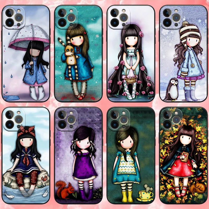 

Cartoon Cute Girl Santoro Gorjuss Phone Case for Iphone 11 12 13 Pro Max Mini XR XS 8 X 7 6 6s Plus SE2020 Soft Silicone Cover