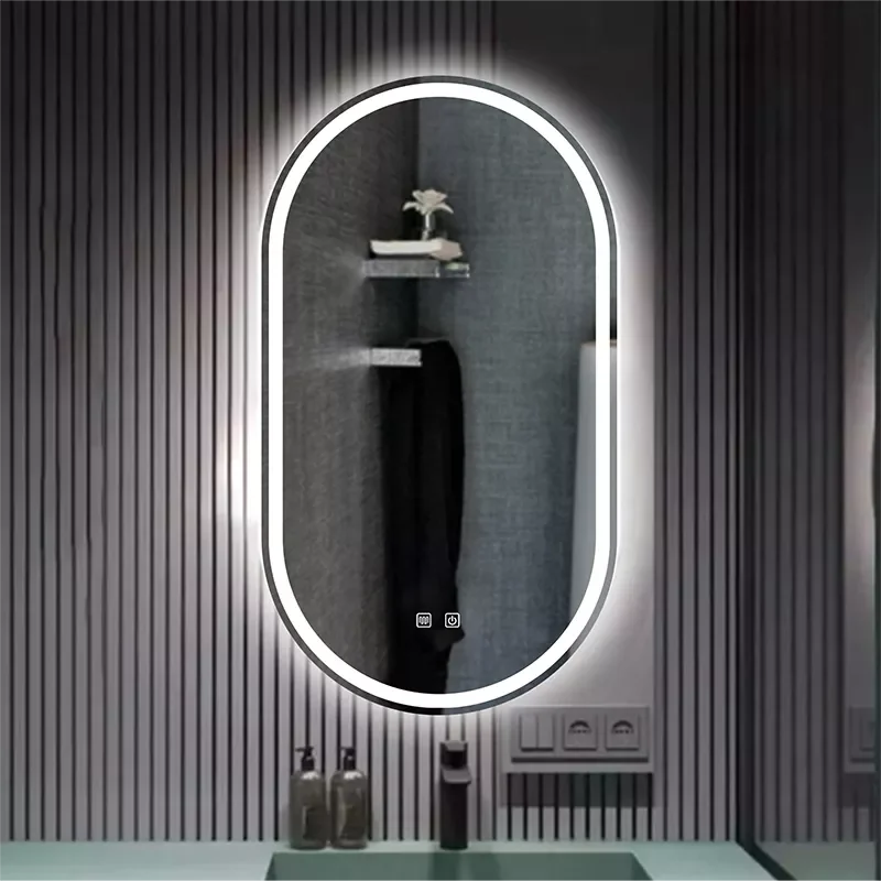 

Smart Makeup Bathroom Mirror With light, Anti-Fog,Brightness Dimmer Three Color LED Bath Vanity full body Mirror
