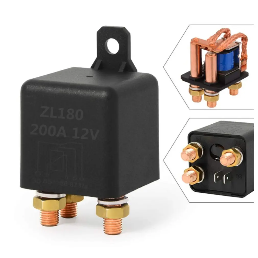 12V Continuous Load Relay 5-pin Amp High-power On/off Start Relay Separate Charger Contactor For Trucks Ships And Golf Carts