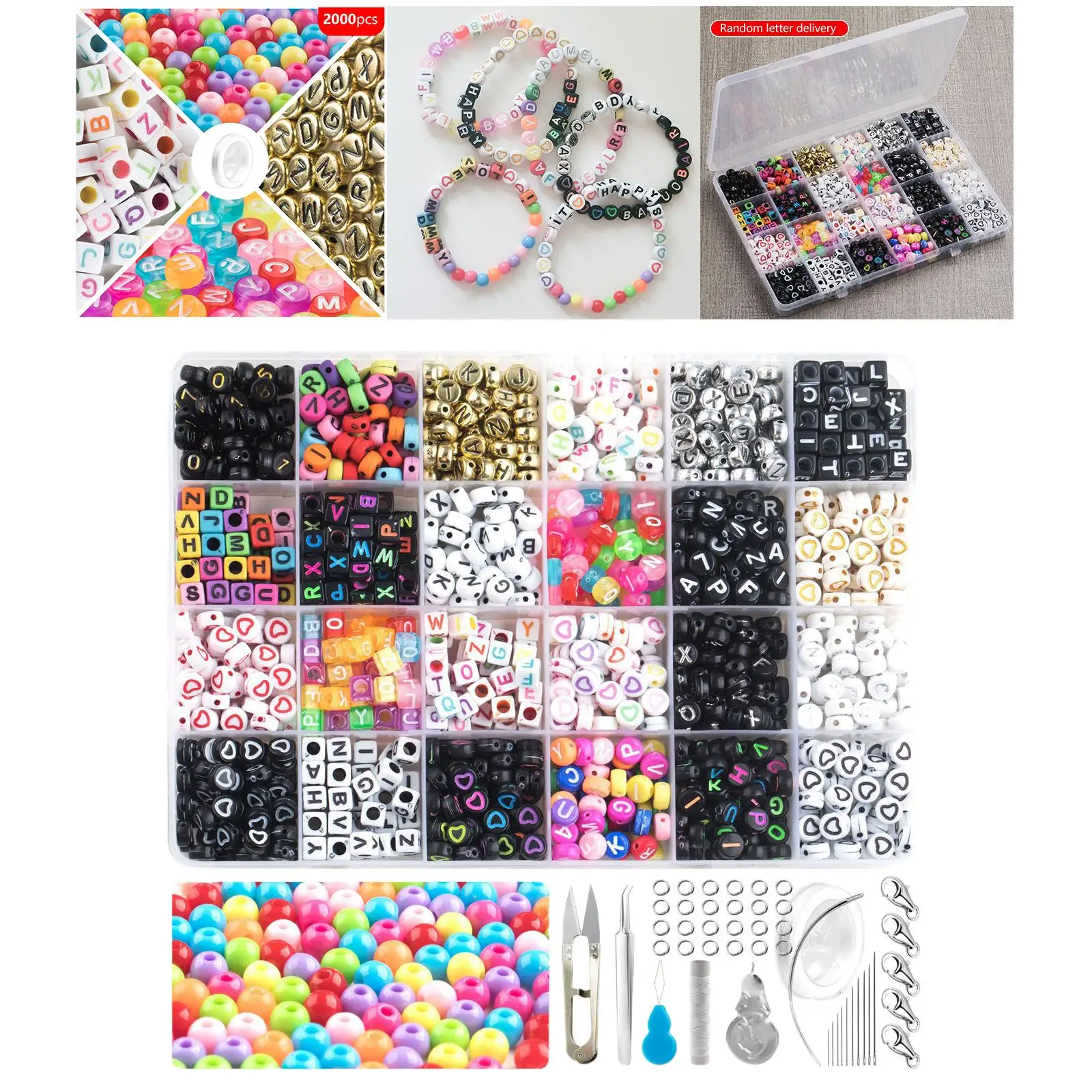

Alphabet Letter Beads Combination Set Squared Accessories Charms Child Puzzle Beads for Making DIY Crafts Colorful Crafting Kids