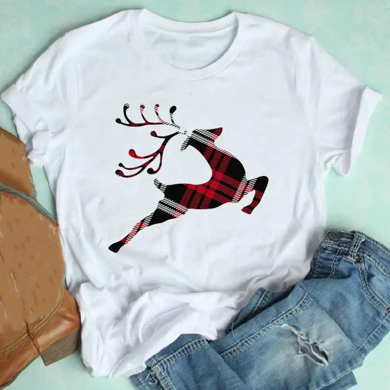 

Женская футболка с круглым вырезом, с принтом оленя