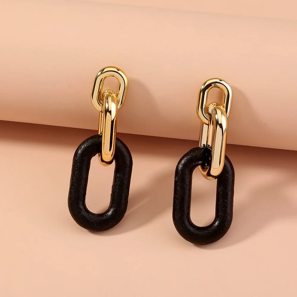 

Wholesale Sterling Silver Needle Long Unique Resin Chain Earrings Unique Cross-Border Ornament Gift