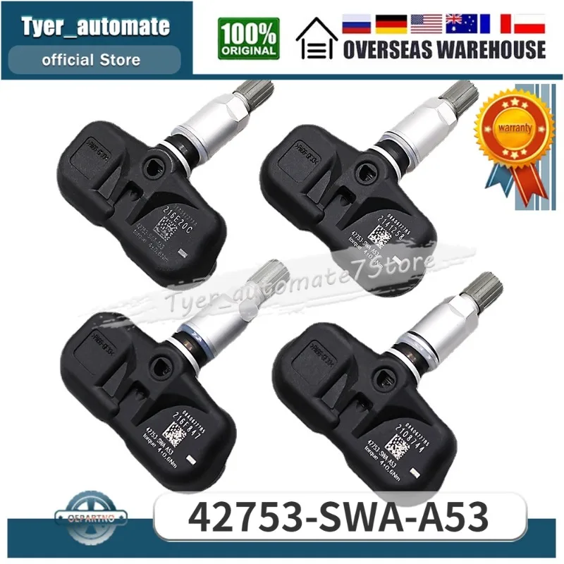 Датчик давления в шинах TPMS, 315 МГц, 42753-SWA-A53, для Honda Accord 2008-2012, Honda 2007-2011, Honda Fit 2008