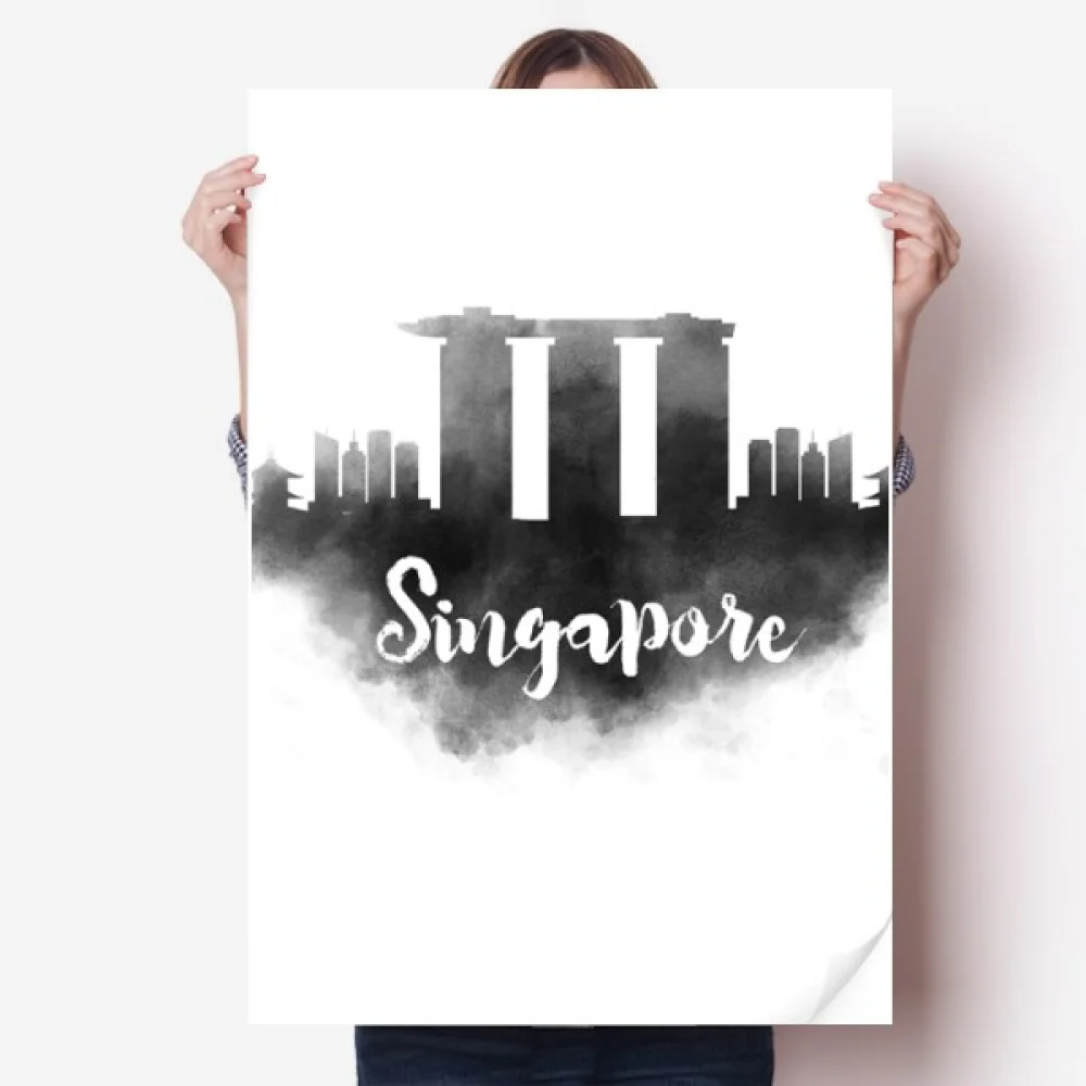 Наклейка Singapore Lankmark Ink City 80x55 см