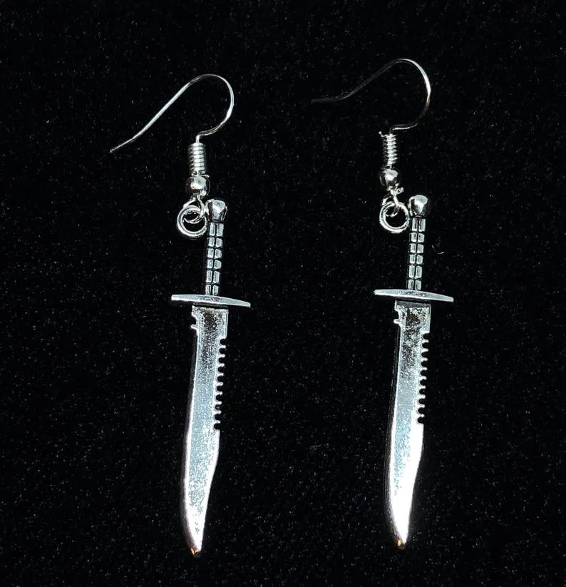 

New Products Hot Selling Fashion Trend Jewelry Creative Design Big Knife Pendant Earring Jewelry