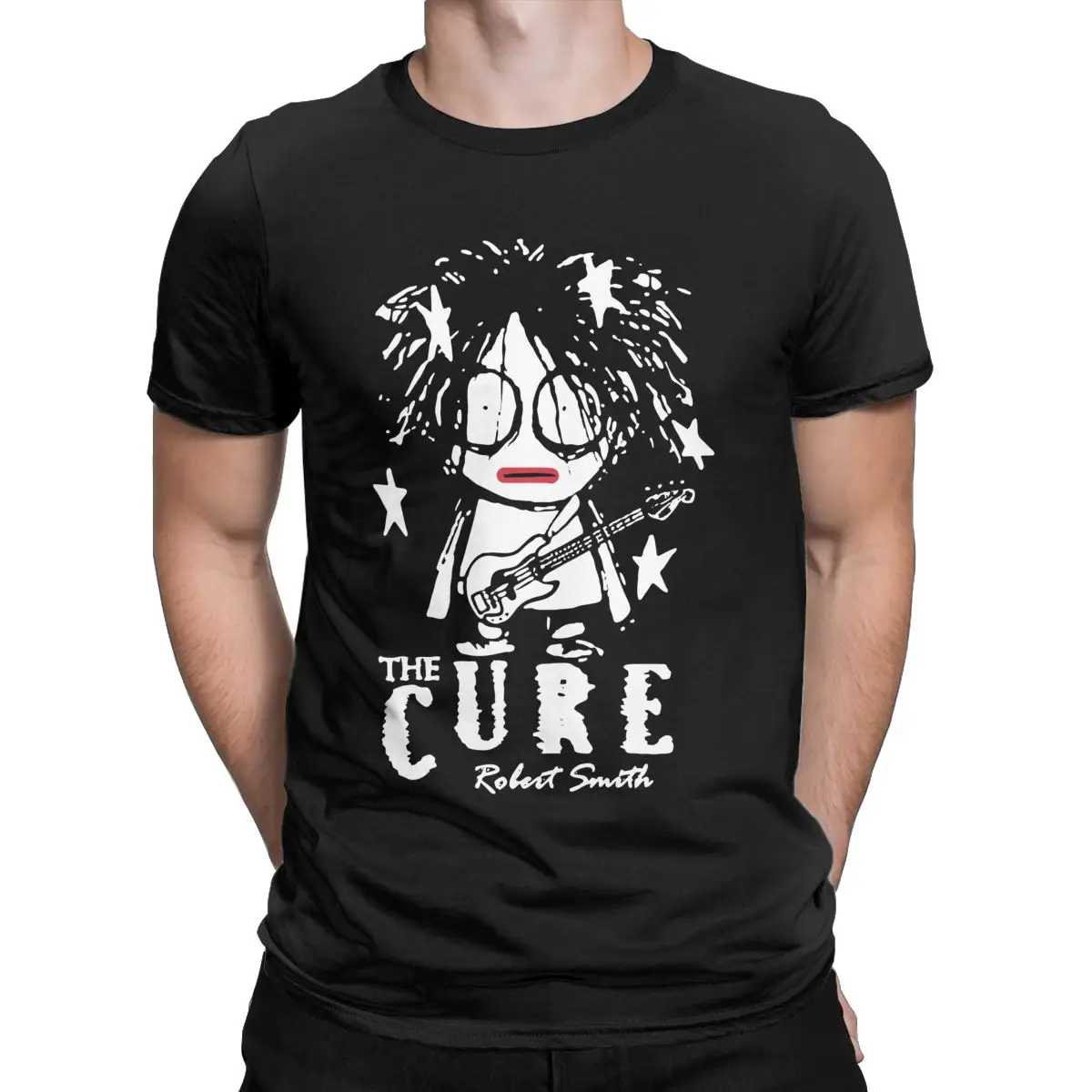 Robert Smith The Cure T Shirts for Men Pure Cotton Vintage T-Shirts O Neck Tees Short Sleeve Clothing Gift Idea