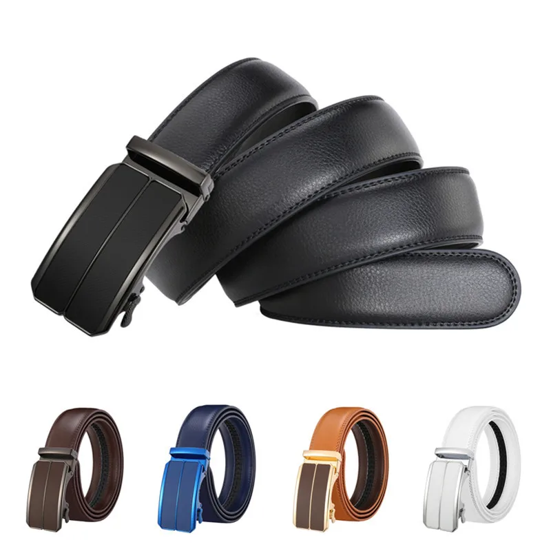 Genuine Leather Men's Belt Alloy Automatic Buckle Two-layer Cowhide Business Casual Belt for Men Wholesale 3.5cm luxury belt