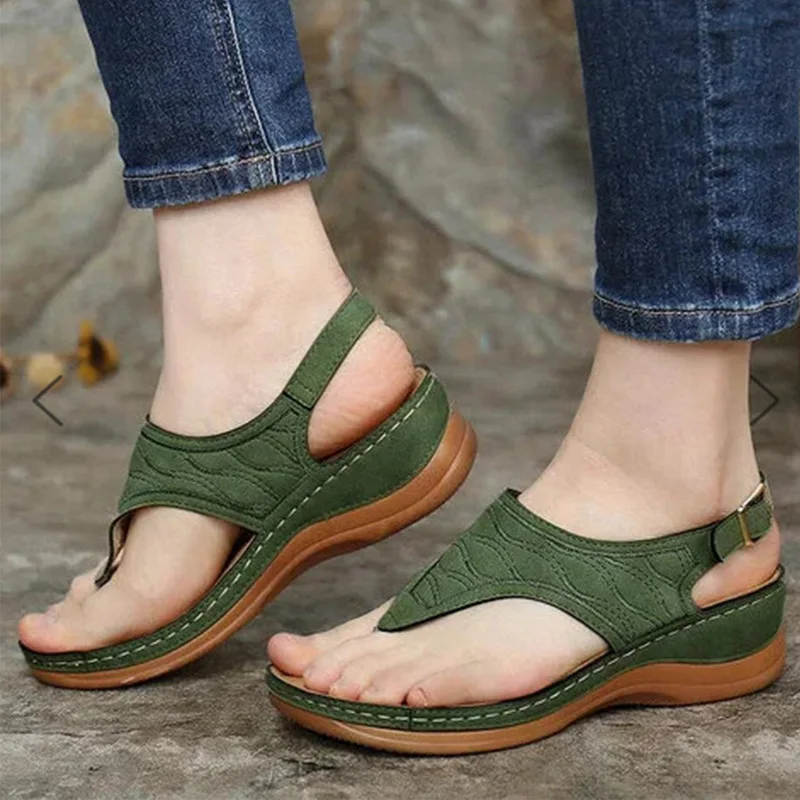 

New Women Sandals Summer Pumps For Woman Casual Shoes Plus Size 35 - 43 Flat Wedges Solid Mom Shoes Solid High Heels Embroider