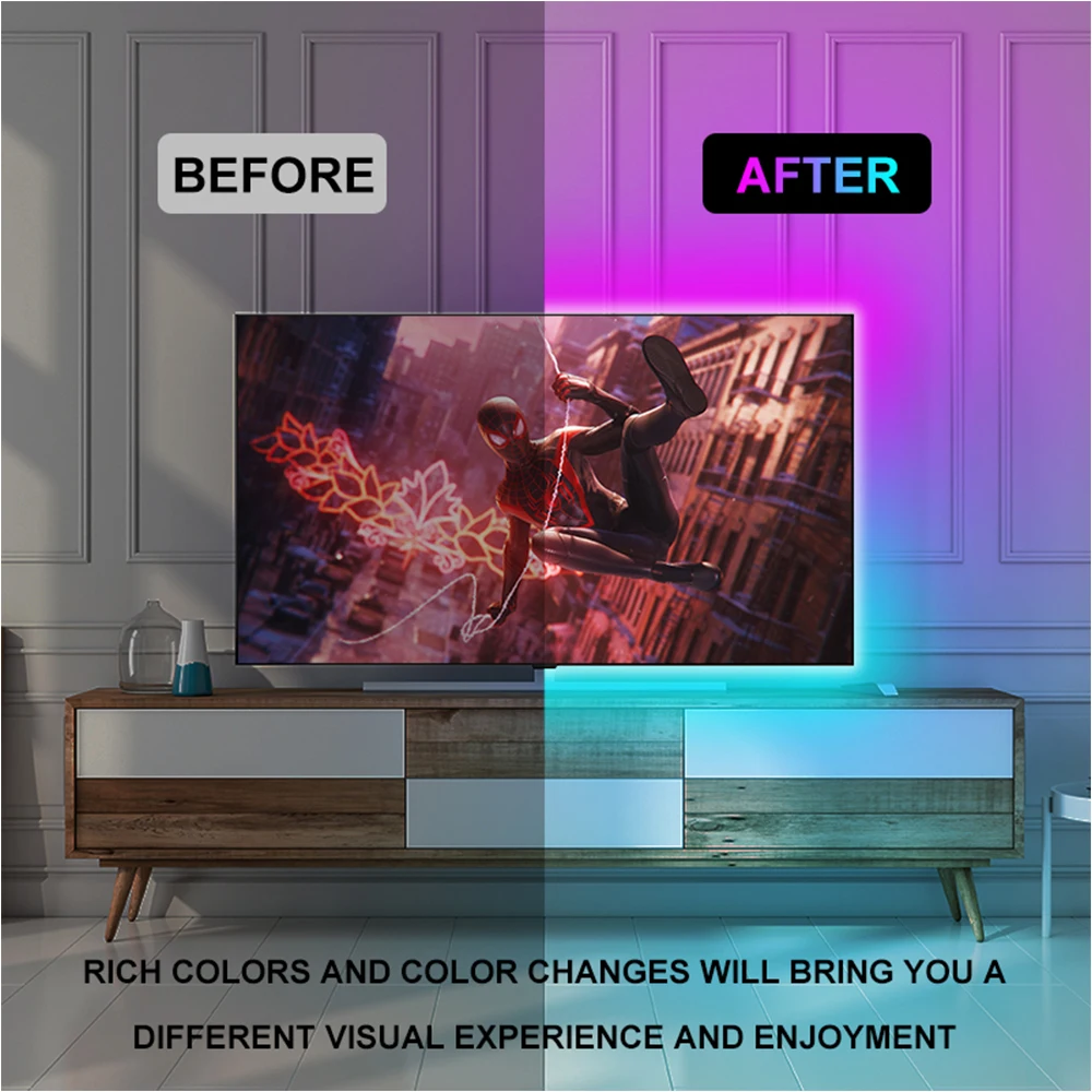 LED Strip Lights DC5V USB RGB 3535 24Keys Bluetooth Tape With Remote Control Color Change Lamp for Christmas Bedroom Decoration