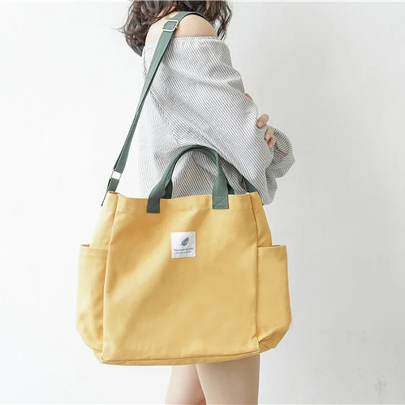 

Canvas Bags for Women 2021 Handbags Shopping Bag Big Tote Bag Student School Books Travel Beach Bag