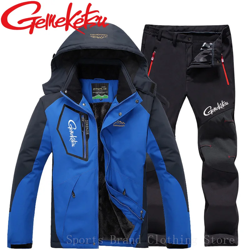 Модный уличный штурмовый костюм 2024 мужской зимний водонепроницаемый плюшевый и