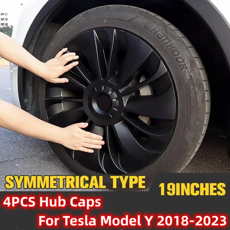 

Symmetric Style 4PCS Hub Caps On Wheels For Tesla Model Y Performance Automobile Accessories Hub Cap High Quality Promotion Caps