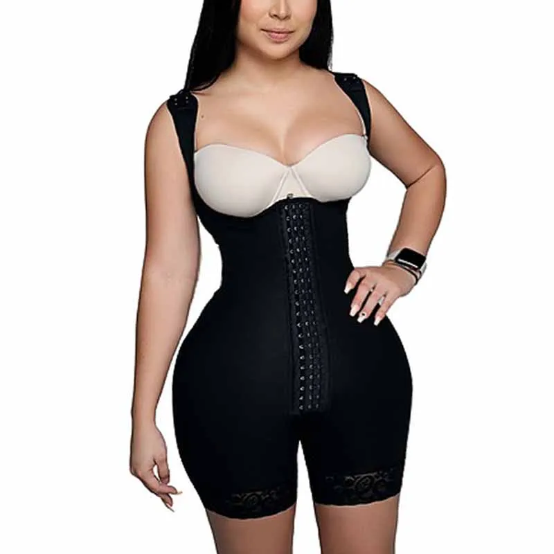 

Fajas Colombianas Shapewear Women Tummy Tuck Body Shaper Postpartum Girdle Waist Trainer Open Bust Bodysuit