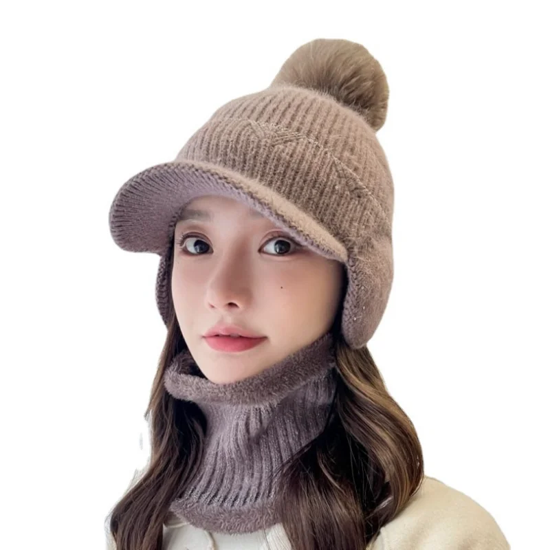 

Men Winter Knitted Hat Outdoor Cycling Ear Protection Warmth Peaked Cap Casual Fashion Sunhat Bomber Hats кепка брендовая