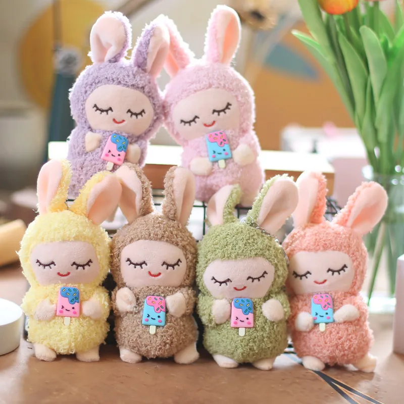 

New 1Pc Cute Sheep Doll Keys Keychain Girls Cartoon Car Keyring Kawaii Women Bag Accessory Creative Cartoon Plush Doll Keychain