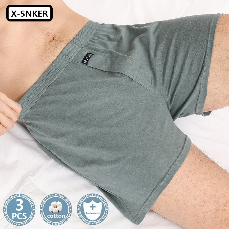 3Pcs 100%Cotton Men Arrow Pants Men Panties Solid Color Large Size Fit 130kg Male Boxers Shorts Men's Underwear Plus Size Homme