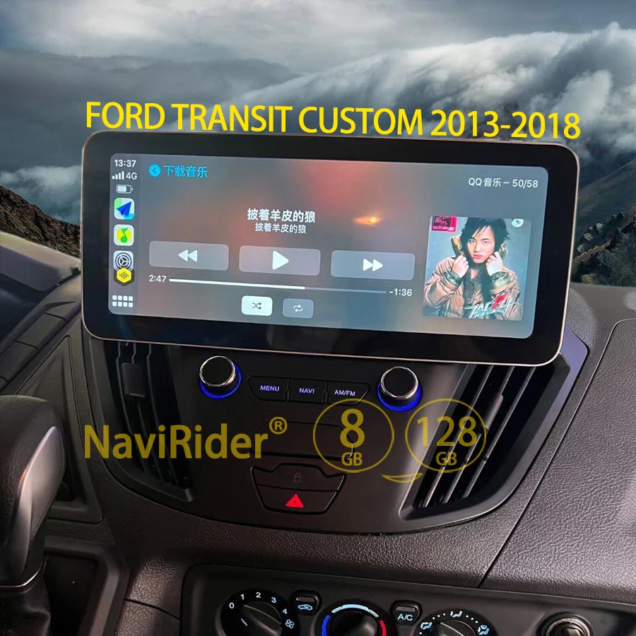 

12,3 ''Qled экран Автомобильная стерео спутниковая навигация для Ford Transit Custom 2013-2018 Tourneo радио Android 13 CarPlay мультимедийный видеоплеер