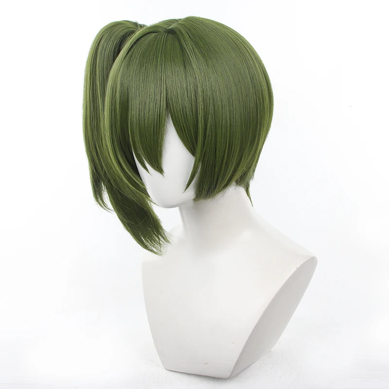 Frieren: Beyond Journey's End Ubel Laufen Cosplay Wig Removable Ponytail Green Long Wigs Accessories + Cap