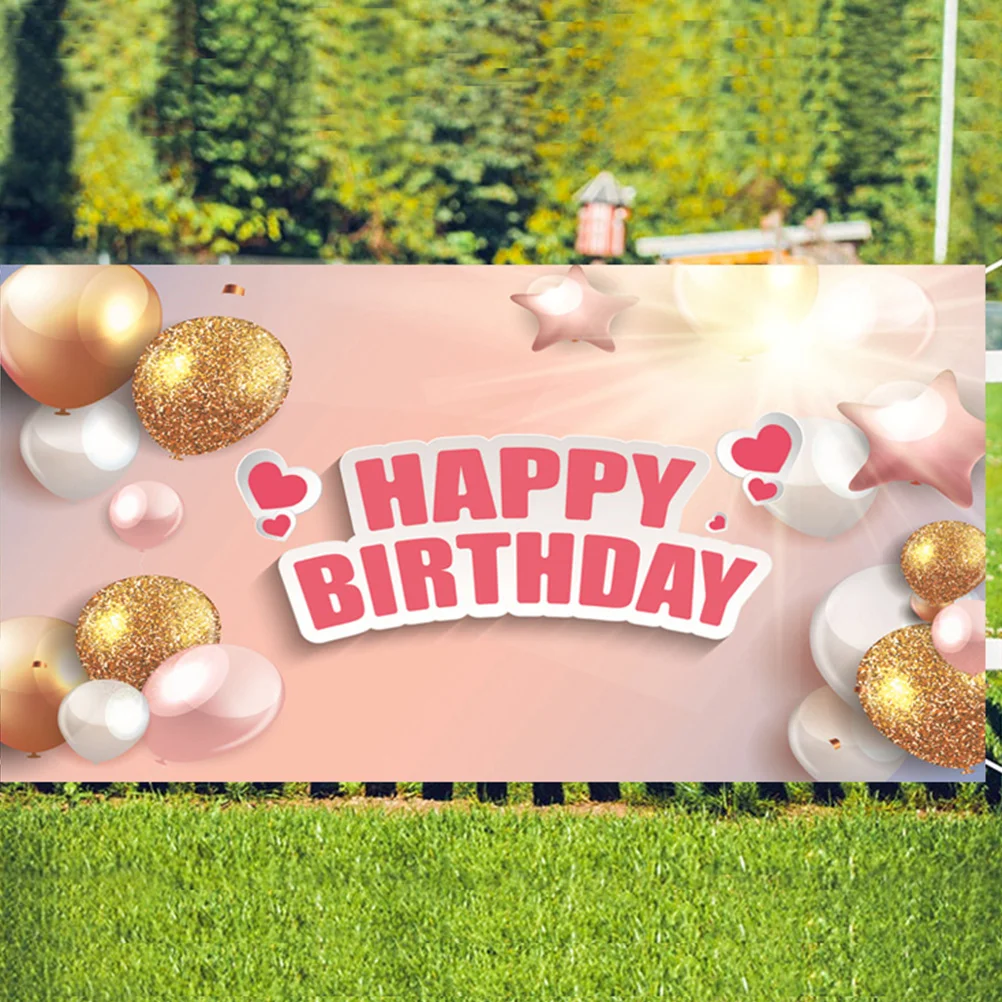 

Birthday Party Backdrop Banner Lovely Photography Cloth Hanging Decoration