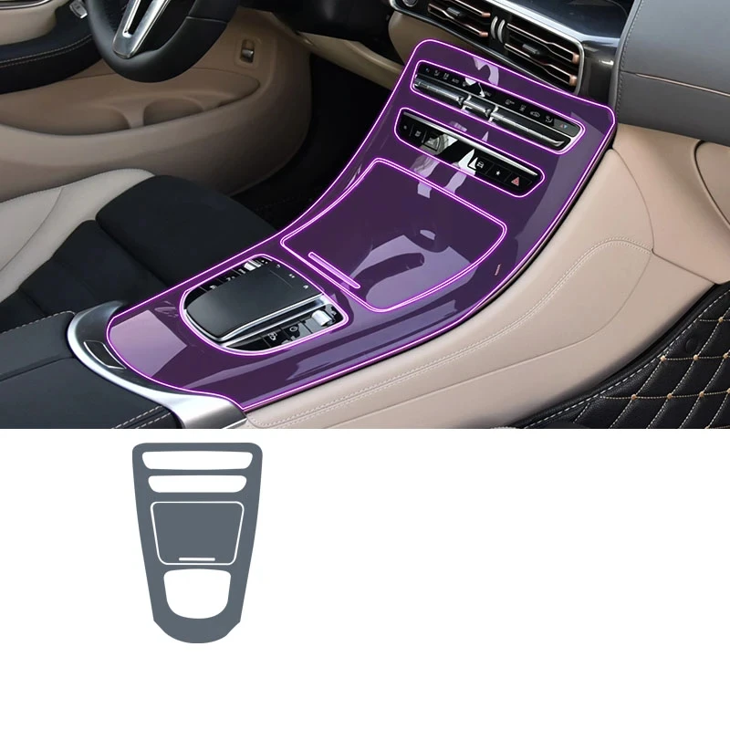 

TPU Transparent Film for Mercedes Benz EQC 2020-2023 Car Interior Sticker Center Console Gear Navigation Panel Car Accessories