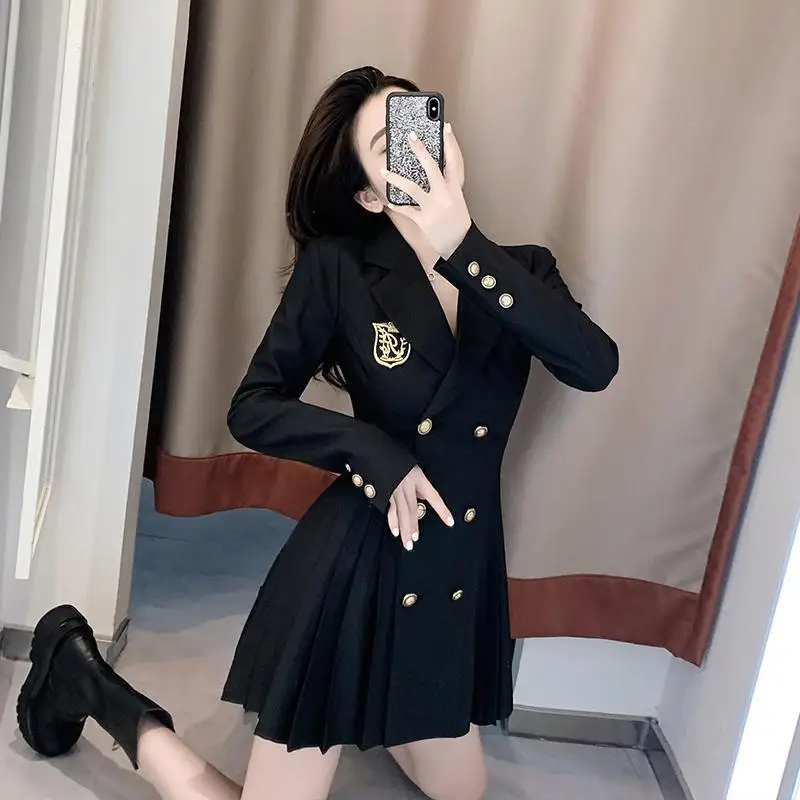 

Small Western Summer Women's New Thin Coat Casual Jacket Design Sense College Wind Suit Dress Femininity Fold Waist