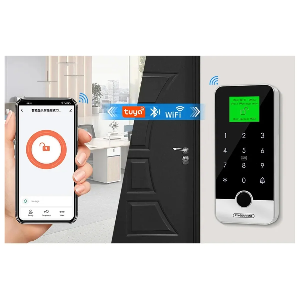 Приложение Bluetooth Tuya умный отпечаток пальца RFID-клавиатура контроля доступа