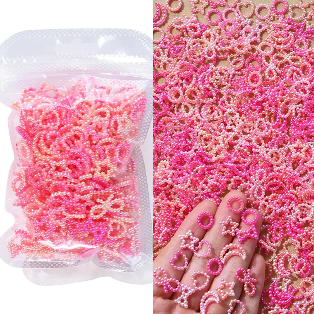 50 г летние оранжевые жемчужные бантики для дизайна ногтей подвески 3D случайный