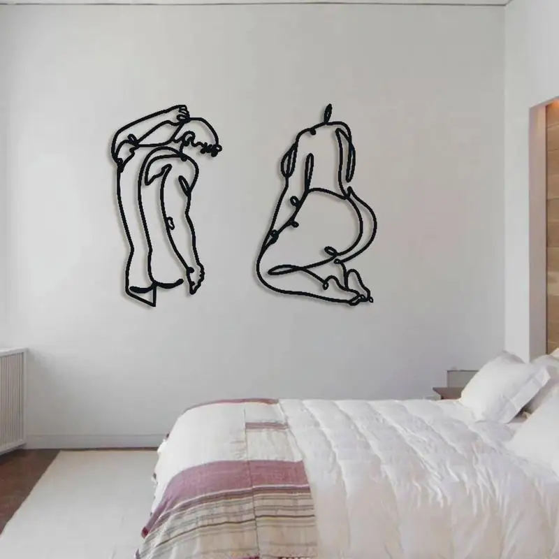 

Минималистичный художественный Настенный декор | Металлическая абстрактная тонкая линия искусственная | Настенные украшения для дома ванной комнаты кухни библиотеки