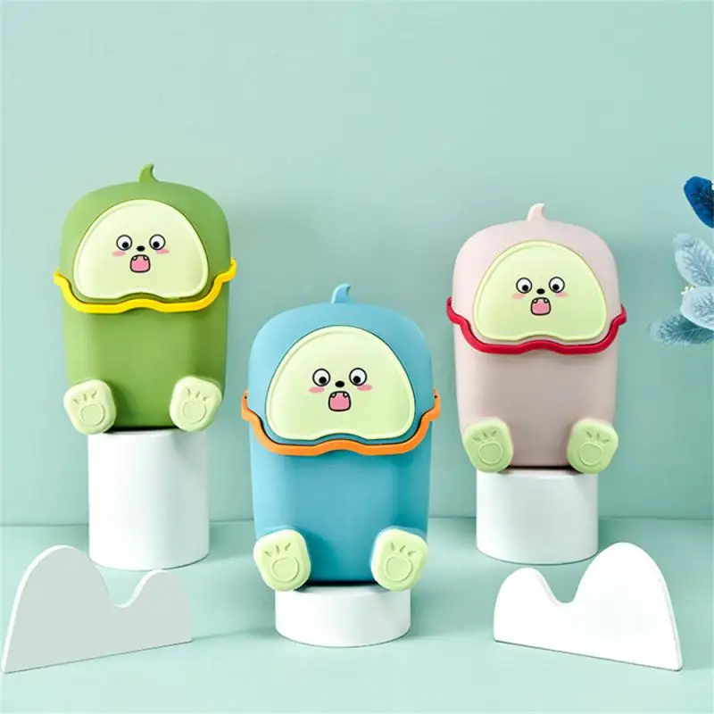 

Creative Little Monster Desktop Trash Bin Mini Flip Paper Basket Household Living Room Bedside Office Plastic Storage Bucket