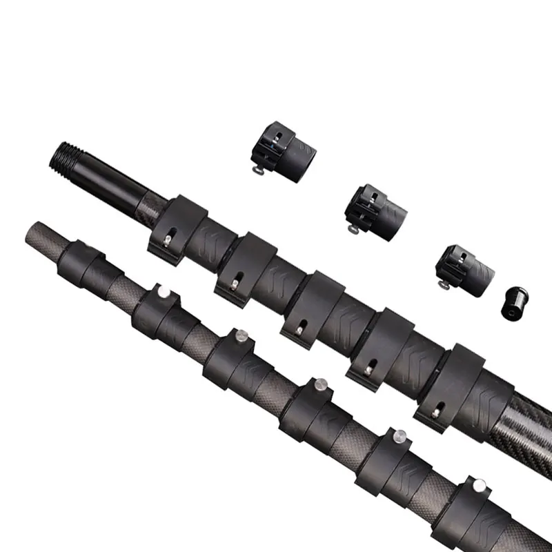 

China manufacture 45ft 60ft carbon fiber fabric telescopic tube extension poles extendable film wrap carbon fiber poles