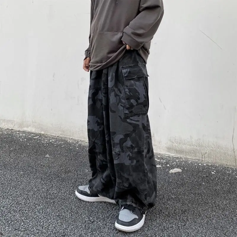 

90s Oversized Unisex Pants Harajuku Vintage Camouflage Cargo Pants Baggy Hip Hop Streetwear Wide Leg Trousers Casual Pants