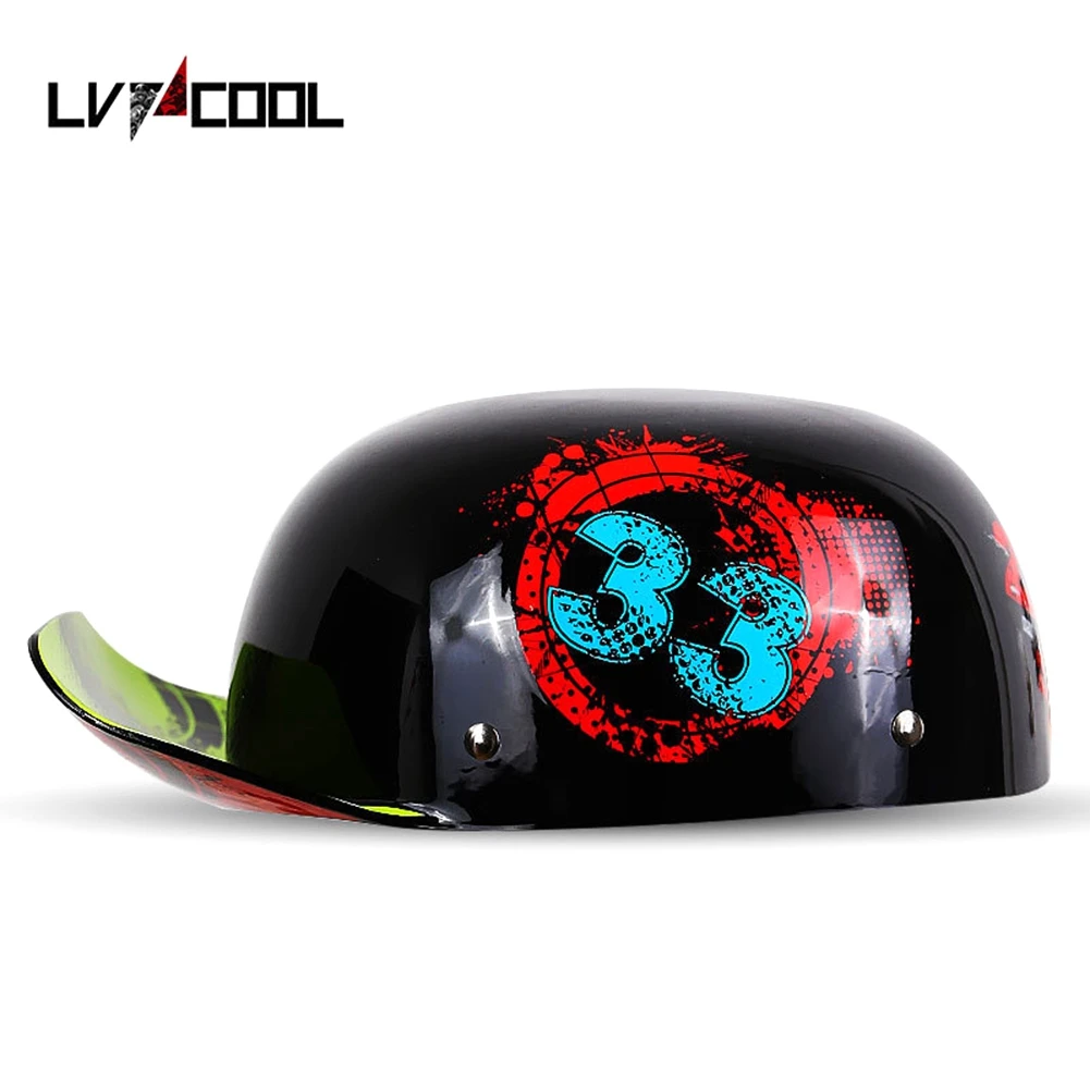 

2023 Baseball Cap Helmet Motorcycle Helmets Summer Open Face Scooter for Cruiser Chopper Gangster Men Women H Type-L