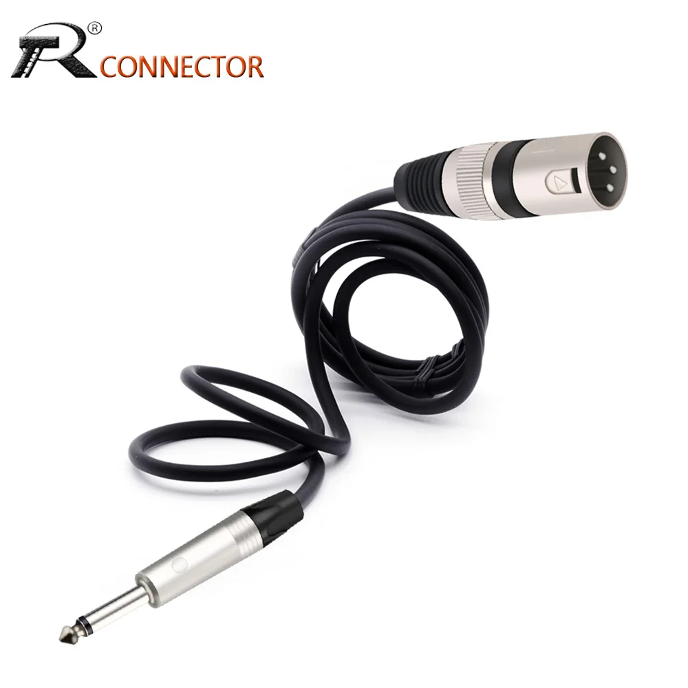 

Разъем 6,35 мм папа 3-контактный разъем XLR к папе 1/4 моно несбалансированный кабель для соединения микрофона четверть дюйма к XLR кабель для AMP