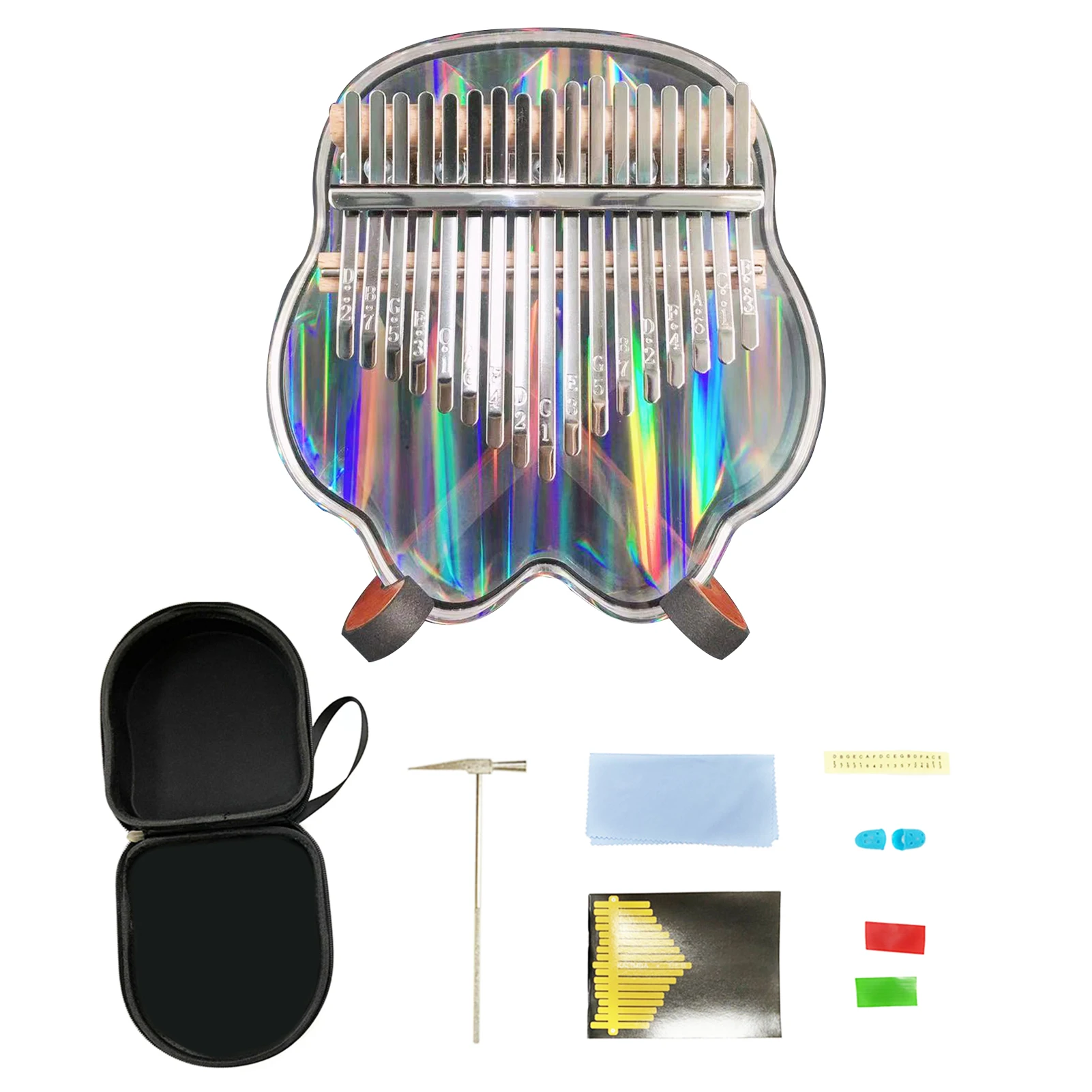 

17 Keys Heart Bear Shape Musical Instrument Kalimba Thumb Piano Keyboard Acrylic Clear Sound Home Portable Gift Beginners
