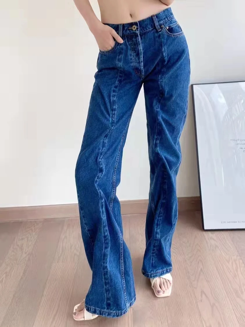 

Новинка 2023, модные джинсы хорошего качества в стиле подиумных показов, повседневные стильные джинсы