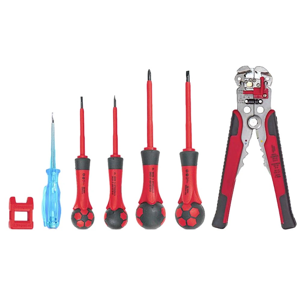 

24-10AWG Automatic Wire Cutter Stripper Pliers Electrical Cable Crimper Magnetizer Screwdriver Terminal Hand Tools Machinery