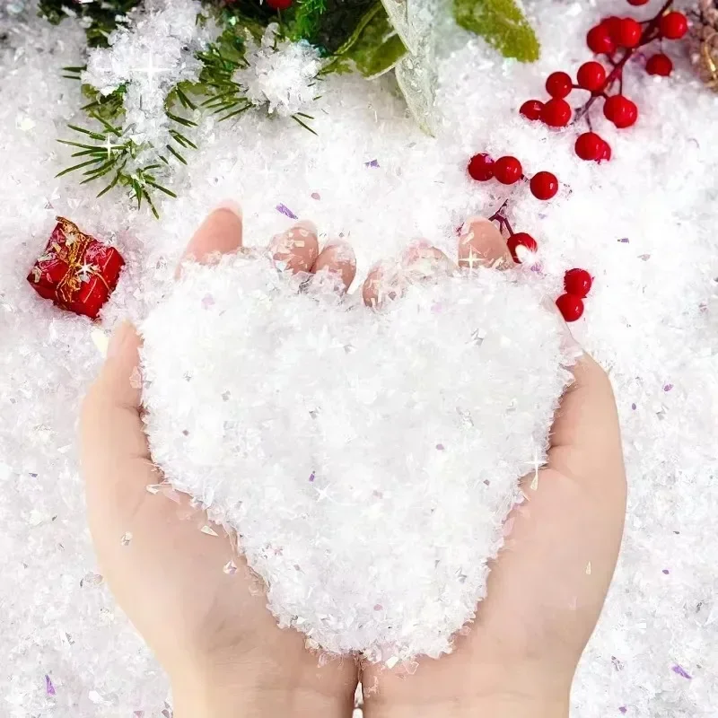 Искусственный снежный порошок Рождественская елка Снежинки пыльцы Пушистые