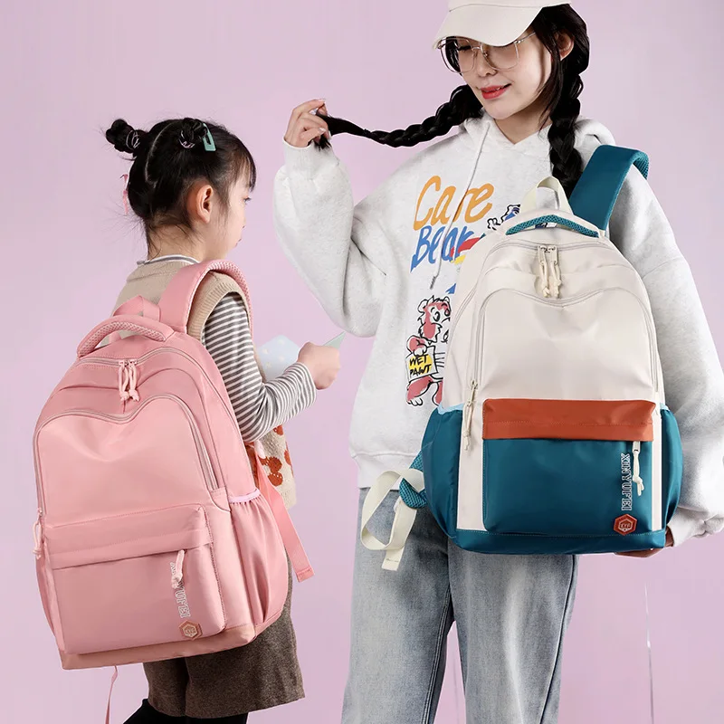 

Patchwork Color Waterproof Nylon Women Backpack Female Travel Bag Unisex Preppy Schoolbag Men Cool Rucksack sac à dos cute bags