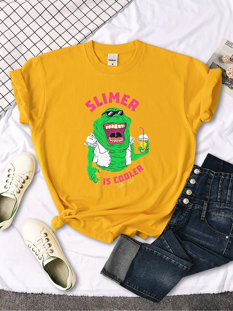 

Drink Lemonade Slimer Is Cooler Women T Shirt Fashion Harajuku Tshirt Street Sport Breathable Short Sleeve Summer Hip Hop Tshirt