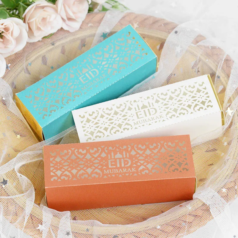 

10pcs Eid Mubarak Box Candy Box Ramadan Kareem Favor Gift Boxes DIY Islamic Muslim Festival Happy Al-Fitr Eid Party Decoration