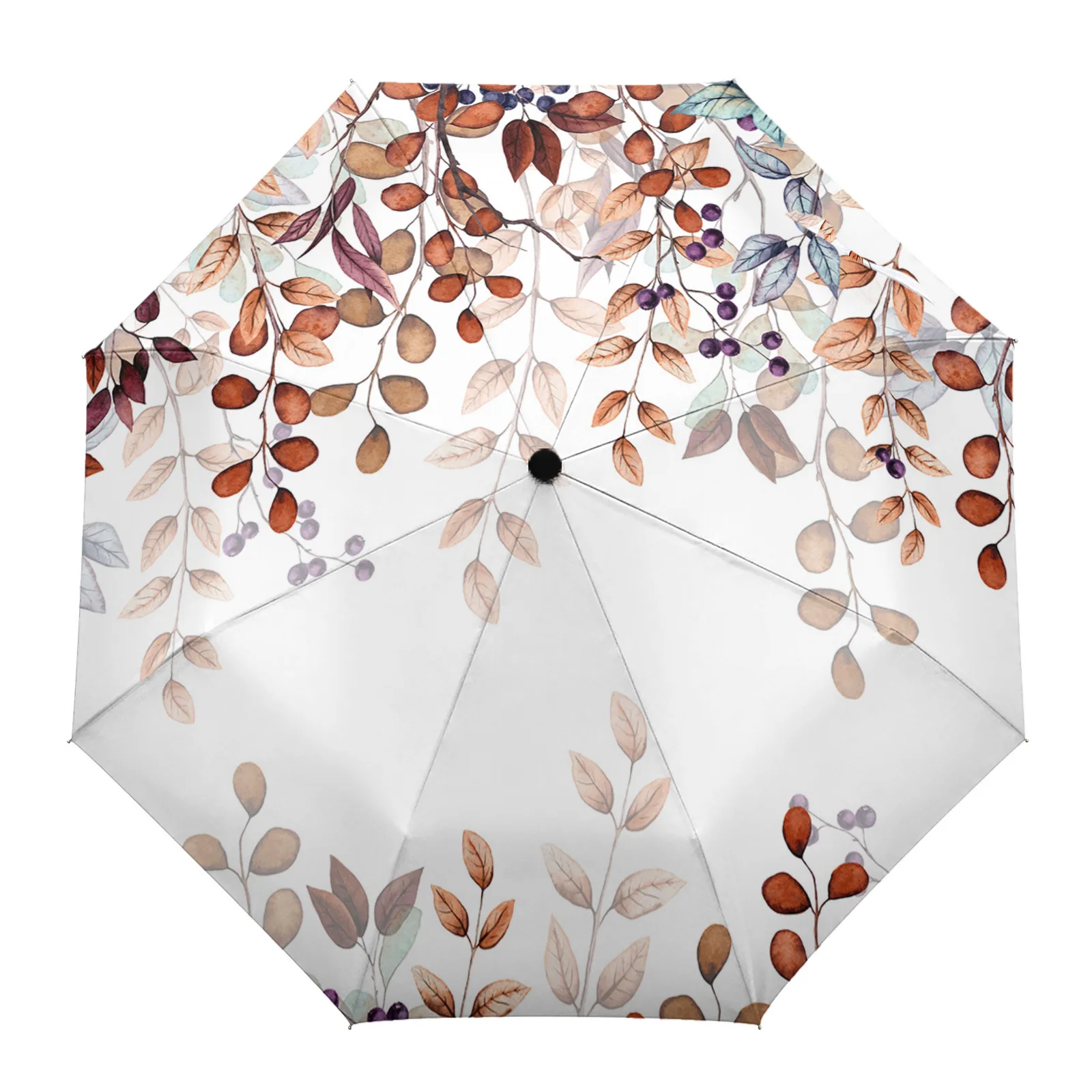 

Автоматический зонт с листьями и ветрозащитными веточками