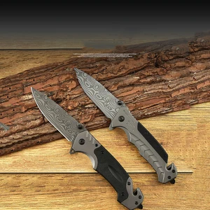 2 types Outdoor Barbecue Small Knife Hunting Fishing Knife with Pattern Pocket Camping Self Defense EDC Tools G10 Handle