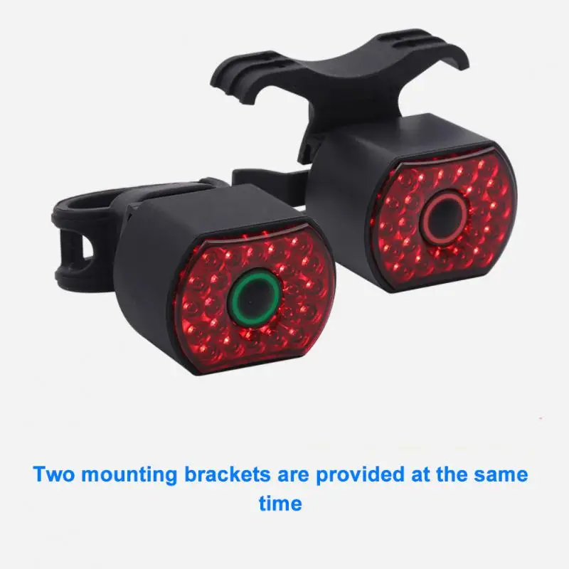 

Double Bracket Bike Tail Light Led 400 Ma Brake Sensing Light Vibration Sensing Bright Cycling Accessories Bicycle Lamp