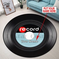 music vinyl record custom name circle round rug 3d area rug non slip mat floor dining room living room soft bedroom carpet 1