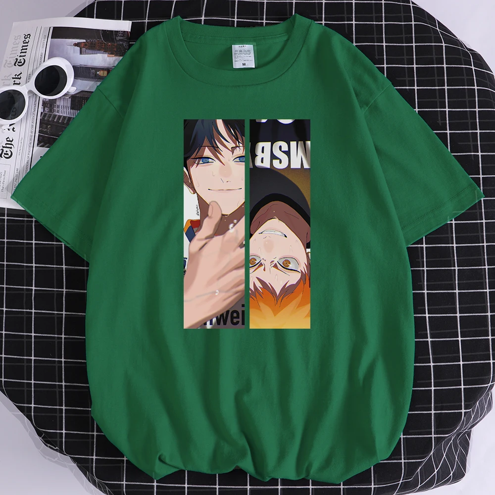 

Haikyuu Anime Funny Style Print man's T Shirt Round Neck Summer Tshirt Oversized S-XXXL Tees Shirts Loose Fashion Male Tshirt