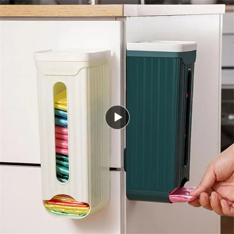 

Garbage Bag Storage Box Durable High-capacity Storage Box With Lid Good Bearing Capacity Kitchen Wall Mounted Trash Bag Box