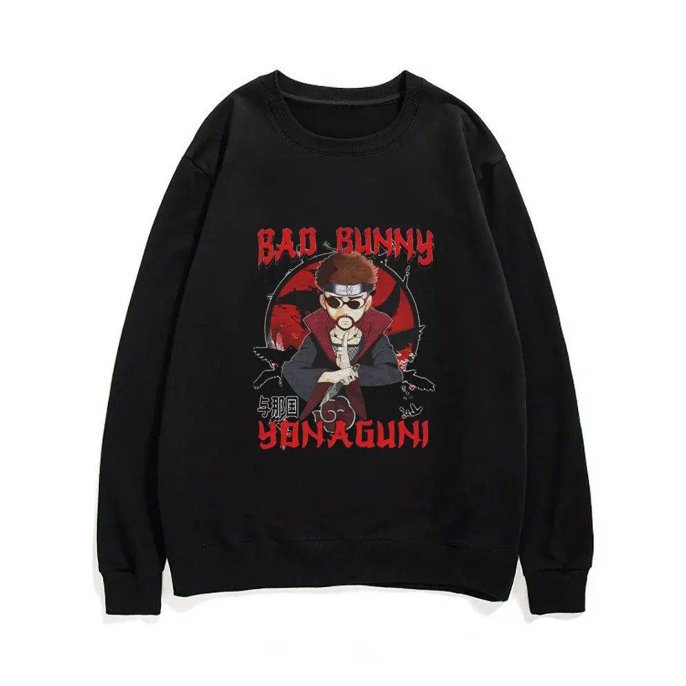 

Hip Hop Awesome Bad Bunny Yonaguni Print Sweatshirt Men Women Cool Oversize Sweatshirts Fashion Original Style Man Streetwear