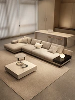 italian style fabric sofa nordic modern simple living room villa flat floor corner japanese style silent wind