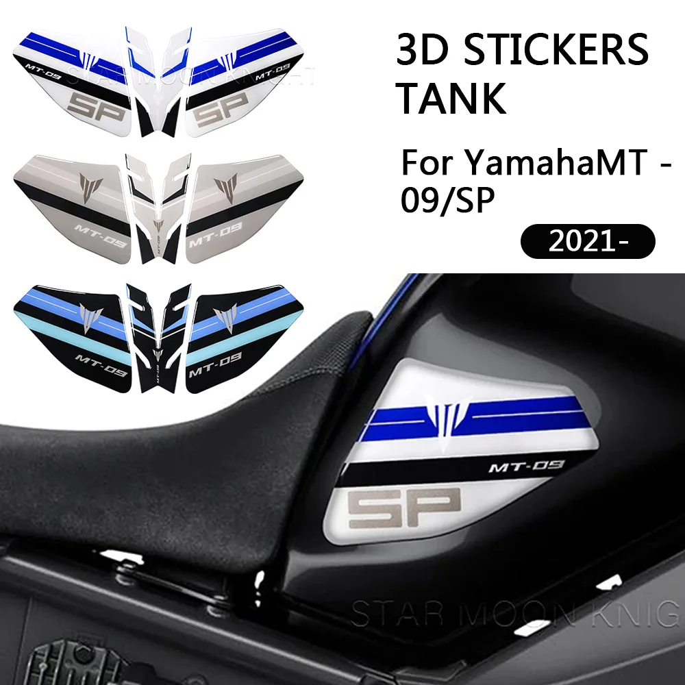 

3D Motorcycle Resin Epoxy Sticker For Yamaha MT-09 MT 09 MT09 SP from 2021- Side Tank Pad Anti Scratch Decal Non-slip Tank Pad